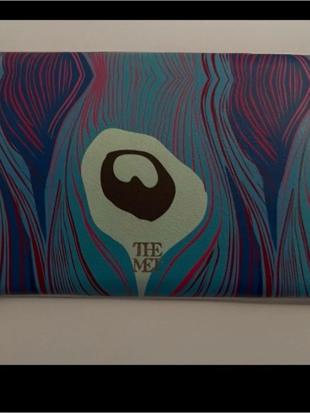 The Met Tiffany-Inspired Blue Peacock Feather Print Foldover Clutch Wallet